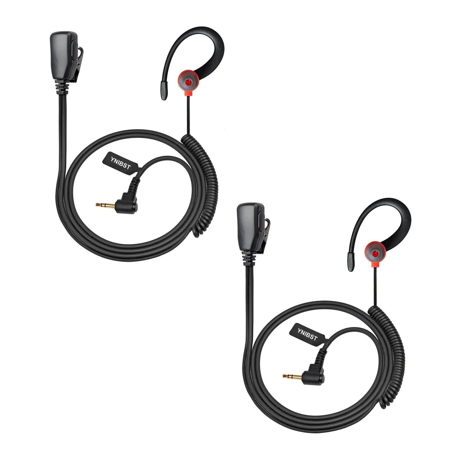 YNIBST G Shape 2.5mm Walkie Talkie Earpiece with Microphone PTT, Earhook in-Ear Headset for Motorola T200TP T260 T260TP T402 T460 T465 T600 T605 T800 MH230R T472 Talkabout 2 Way Radio Compatible with Police Security and Law Enforcement Use(2 pcs)