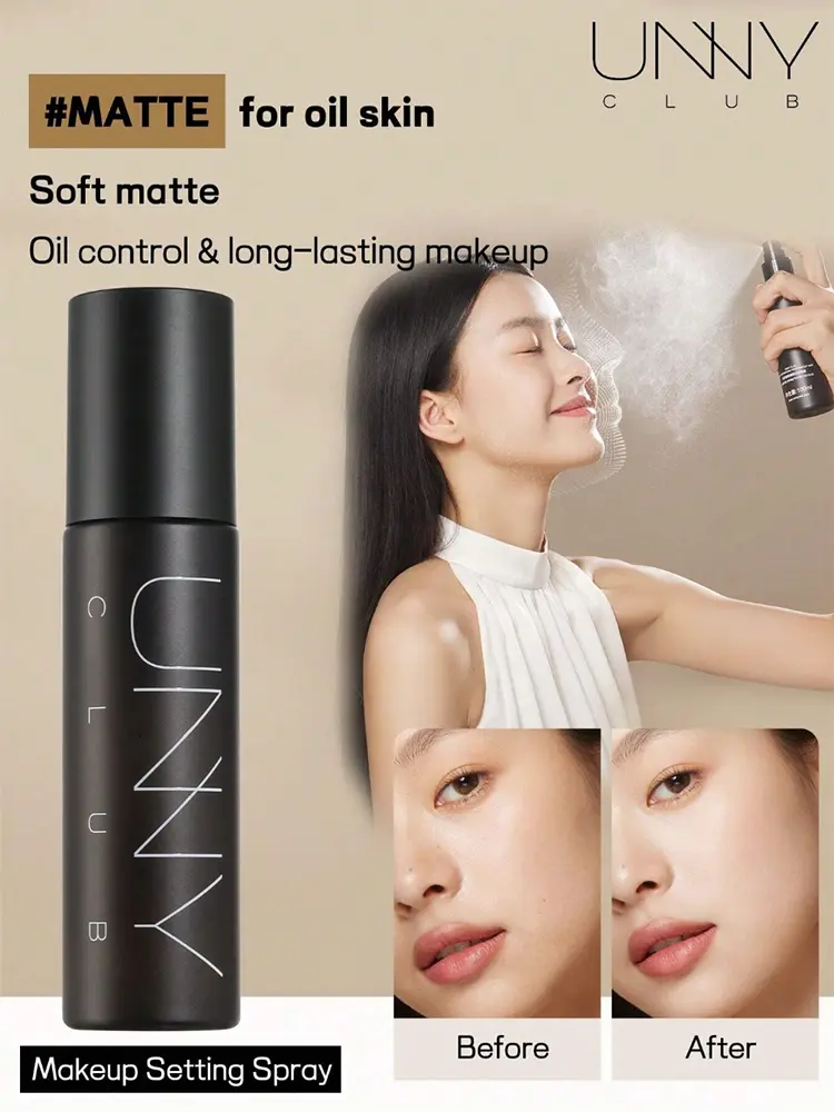 UNNY Makeup Setting Spray for Long Lasting Wear, Fine Mist Makeup Fixing Spray with 30 Micron Ultra-Fine Atomizer, Waterproof Sweatproof Smudge-Proof Makeup Sealer, Oil Control Matte or Hydrating Dewy Finish
