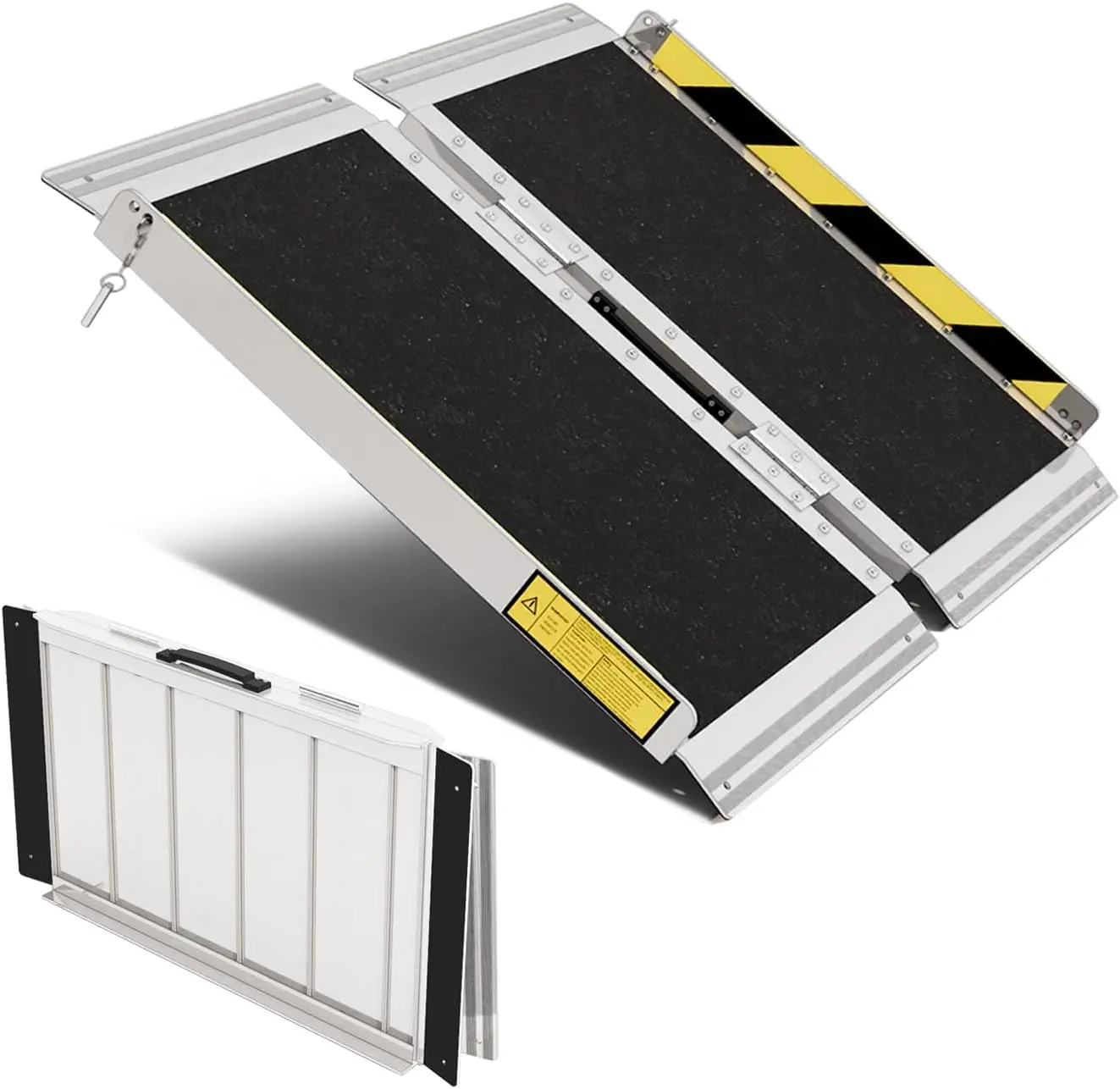 2FT Portable Wheelchair Ramp, Folding Aluminum Handicap Ramp with Non-Slip Surface, 800 lbs Capacity, Wheelchair Ramp Home Steps, Doorways & Stairs, Recommended 2-6 Inch Heights
