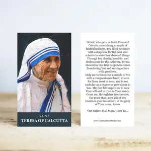 St. Teresa of Calcutta Prayer Cards | Wallet Size | 50, 100, 250, 500, 1000
