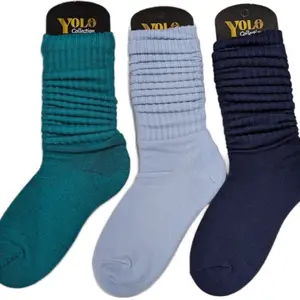 Trendy Slouch Cotton Knee High Boot Sock for Women & Girls in Candy Colors - Womenswear, Underwear