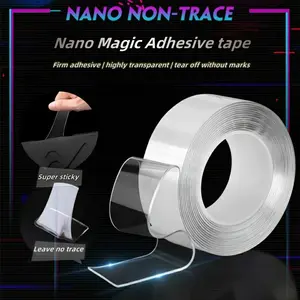 3 packs of double-Sided Nano Heavy Duty Tape. It is a transparent, traceless, waterproof and reusable tape, suitable for general use on metals, glass, in homes, offices and for decoration.