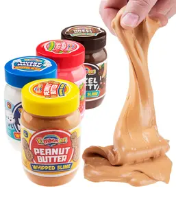 Scented Whipped Slime - Peanut Butter, Chocolate, Marshmallow, Mixed Berry - Pliable Plaything with Air Pockets - Fun Food-Themed Jar