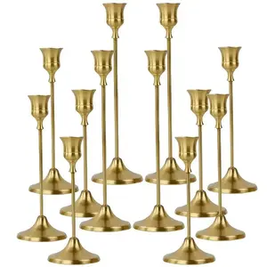 Elegant 12-Piece Metal Candle Holder Set for Tabletop Display, Perfect for Christmas, Halloween, Wedding, Home Decoration