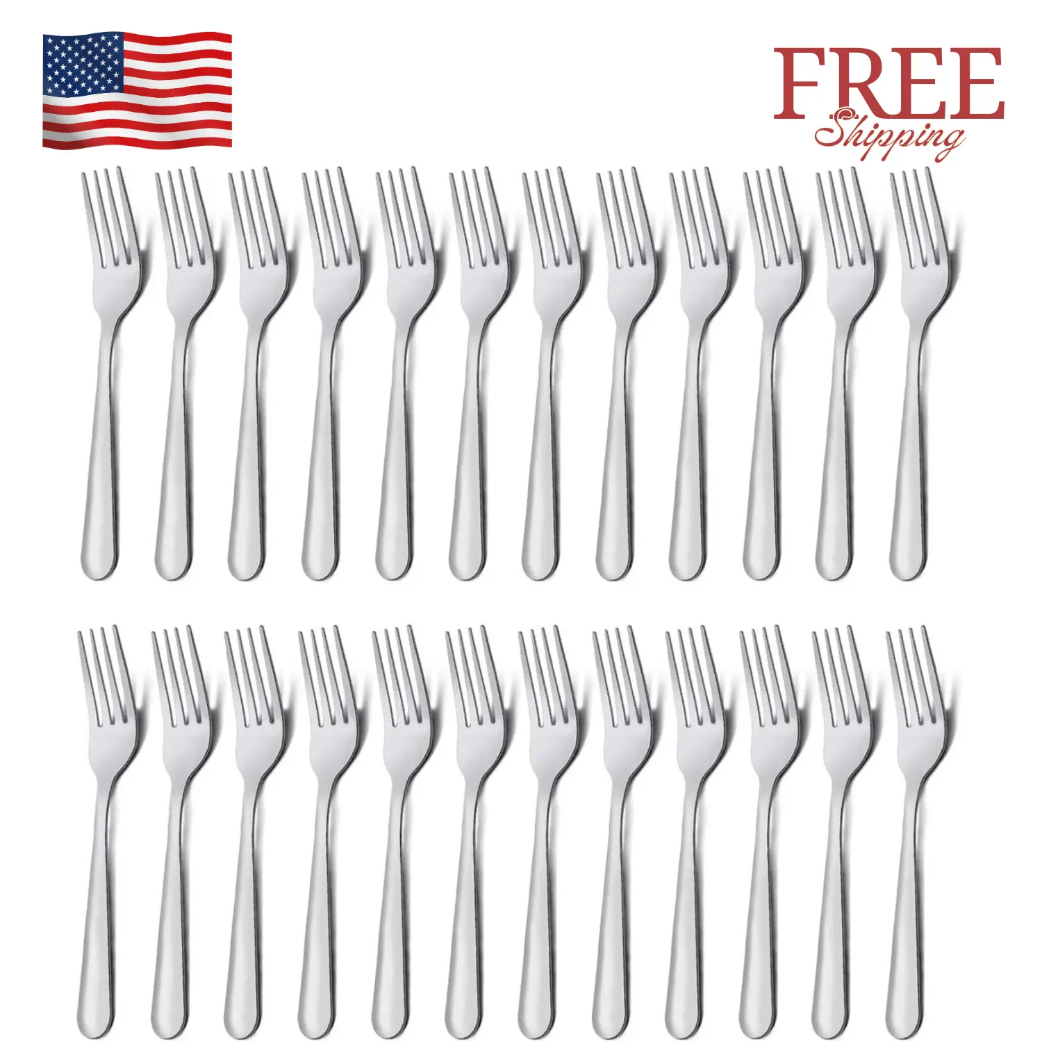 24 Pieces Dinner Forks Set (7.1 inch)