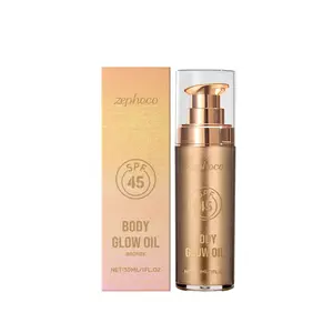 Zephoco Antique Bronze Coconut Care Shimmer Body Oil, Shimmer Body Oil, Glitter Body Moisturizing, Light Shimmering  Glow ( 30ML/1FL.oz ) Body Care Moisturize