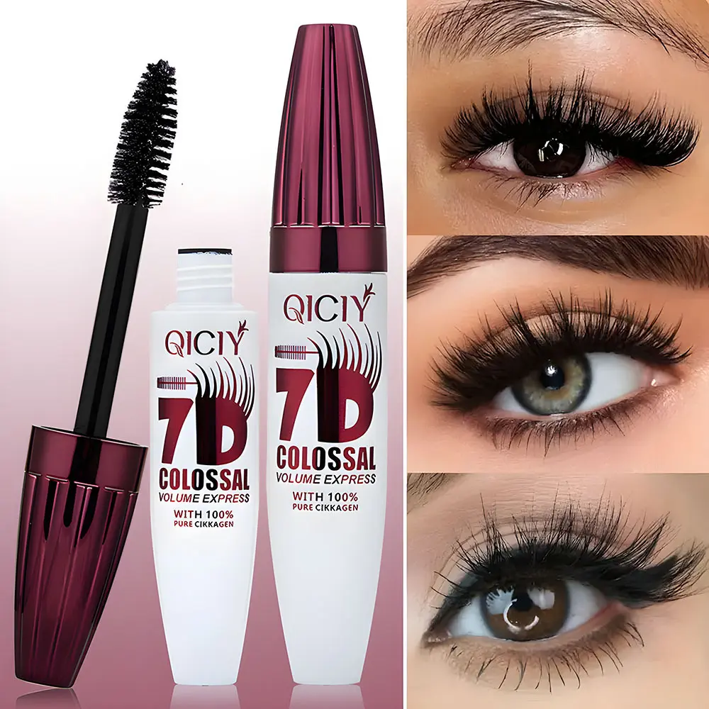 7D Mascara, Long Lasting Natural Curling Lashes for Professional Eye Makeup, Made for Women and Girls