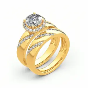 2pcs/set Elegant Fashion Gold Color Zinc Alloy Rings with Cubic Zirconia Stone Decoration for Women, Daily Wear, Party Jewelry, Ideal Gift for Her