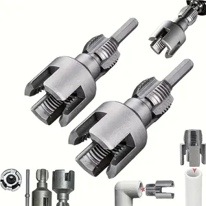 2pcs 1/2 inch 3/4 inch PVC Thread Cutting Tool Inner & Outer Pipe Threading Tools Dual Function Electric Drill Compatible PVC Plastic Pipe Threading Machine Kit for Home Repair Precision Carbon Steel NPT Pipe Tap Set external pipe high speed