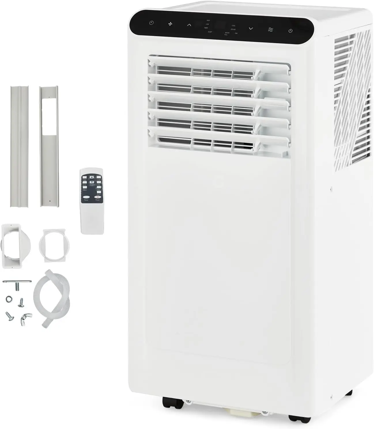 Garvee Upgraded 8000 BTUs Portable Air Conditioner,Up to 350 Sq.Ft. Remote Control 48dB Portable AC Unit, Dehumidifier, Fan, Sleep, 24H Timer&Installation Kit, DOE Certified, Ceer 6.2, White+Black Panel