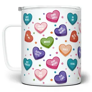 LOFTIPOP Funny Candy Conversation Hearts Mug, Retro Valentine Gifts, Designed and Printed in the USA by Loftipop