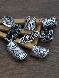 Boho Style Vintage Mixed Texture Metal Decorated Ring Set, Fashion Jewelry for Party, Daily Clothing Decor, Trendy All-match & Exquisite Jewelry for Birthday Gift, Boho Style Rings