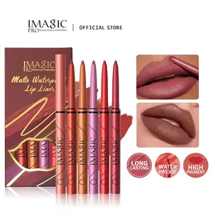 IMAGIC Matte Waterproof Lip Liner Pencil Set 6 Color Long Lasting High Pigment Precise Liner with Blendable Texture Soft Lipstick Makeup