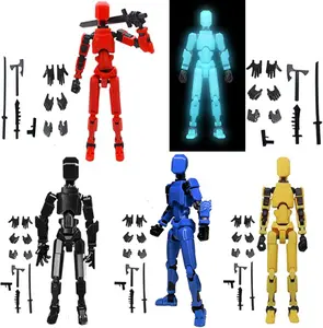 5pc Assembly Completed Dummy Titan T13 Action Figure Multi-Jointed Movable Lucky Action Figures Multi-Articular Desktop Decorations Creative Gifts Craft Figurine Toyset