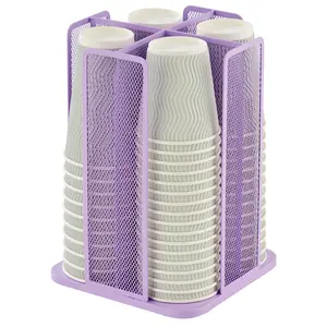 ANNOVA Rotatable Paper Cup and Lid Holder Plastic Cup Storage Organizer 360°