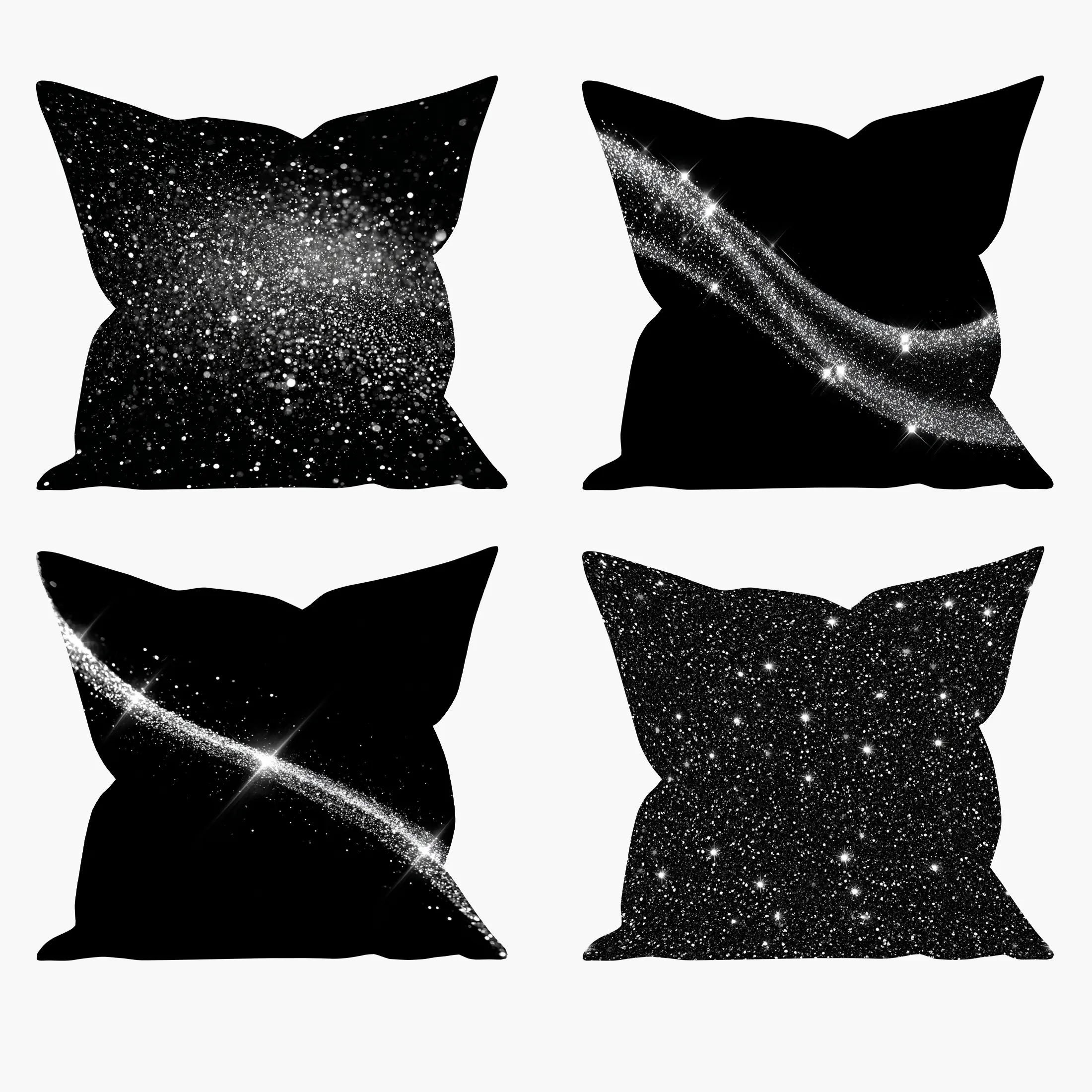 Abstract Linear Shiny Pattern Pillowcase, 4-Piece Sofa Cushion Cover Set, Square Pillow Cover (Without Filling), Suitable for Home Office Living Room Bedroom Home Textiles