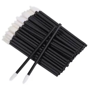 100 count Disposable Lip Wands Lip Gloss Applicators Lipstick Lint Free Wands Makeup Applicator Lip Brushes Doe Foot Applicator