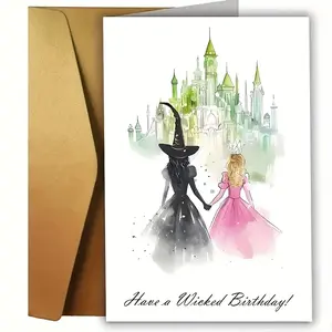 1pc Wicked Witch Birthday Card with Envelope – "Have a Wicked Birthday" Artistic Greeting, Perfect for Daughters, Women, or Friends, Fun Birthday Decorations, Premium Card for a Spooky Birthday Celebration, Witchy Gifts, Fun Party Cards, for Halloween