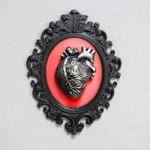 Framed Human Heart Anatomical Oddity, 3D Gothic Wall Art, Unique Decorative Piece, Perfect for Home & Office, Must-Have Accent Item