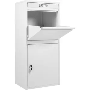 Lockable Anti-Theft Extra Large Parcel Delivery Drop Box for Outside Porch with Secure Storage Compartment, Large Modern Outdoor Mailbox for Package Delivery