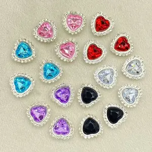 Heart-Shaped Rhinestones Pack of 30, DIY Clothing Accessories, Shoe Bag Decoration, Hand Sewn Drill Supplies, Fashion Jewelry Elements, Bling Rhinestone