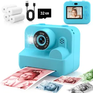 Color Instant Print Camera, 16x Digital Zoom, HD Digital Camera with SD Card, 4 Color Printing Papers, DIY Instant Printer, Instant Cameras That Print Photos, Christmas Birthday Gift