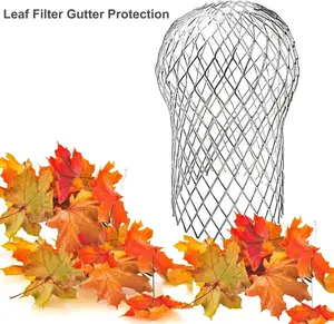 2Pcs Downspout Filter Guard 3 Inch Width 6.5 Inch Height Rustproof Aluminum Stretchable Adjustable Rain Gutter Leaf Debris Blockage Prevent Cover Stackable Easy Install Outdoor Drainage Pipe Inlet Outlet Protective Net Cover