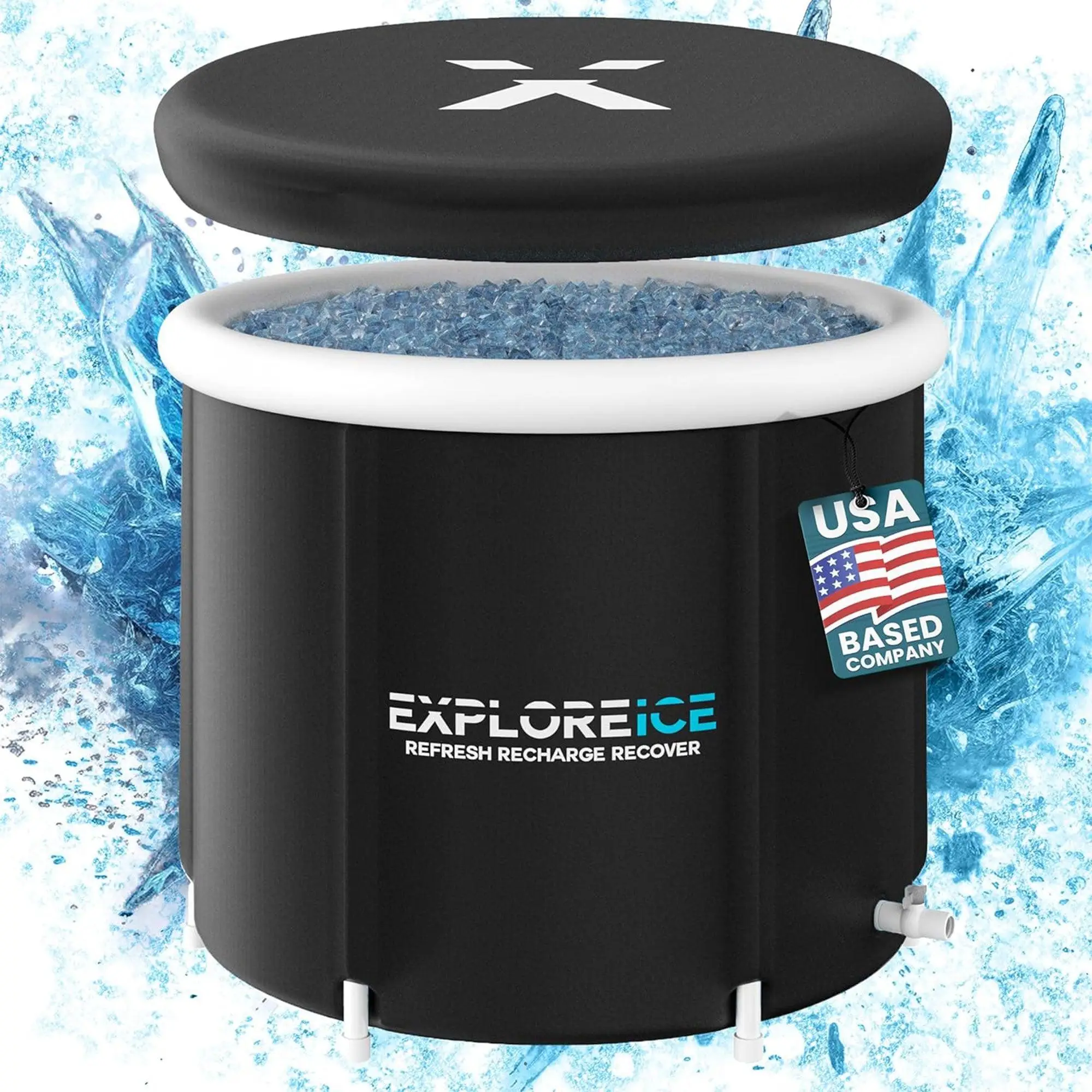 Explore Ice Bath Pro Max Extra Large Athlete Cold Plunge Bath Tub