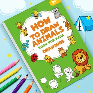 How to Draw a Book Step by Step: Animals 300 + Easy-to-Learn Art Lessons - Learn and Educate Writing, Easy Guide for Artists and Book Lovers to Learn to Draw, Christmas, Easter, Birthday Presents, Preschool Learning Book, Activity Books Drawing