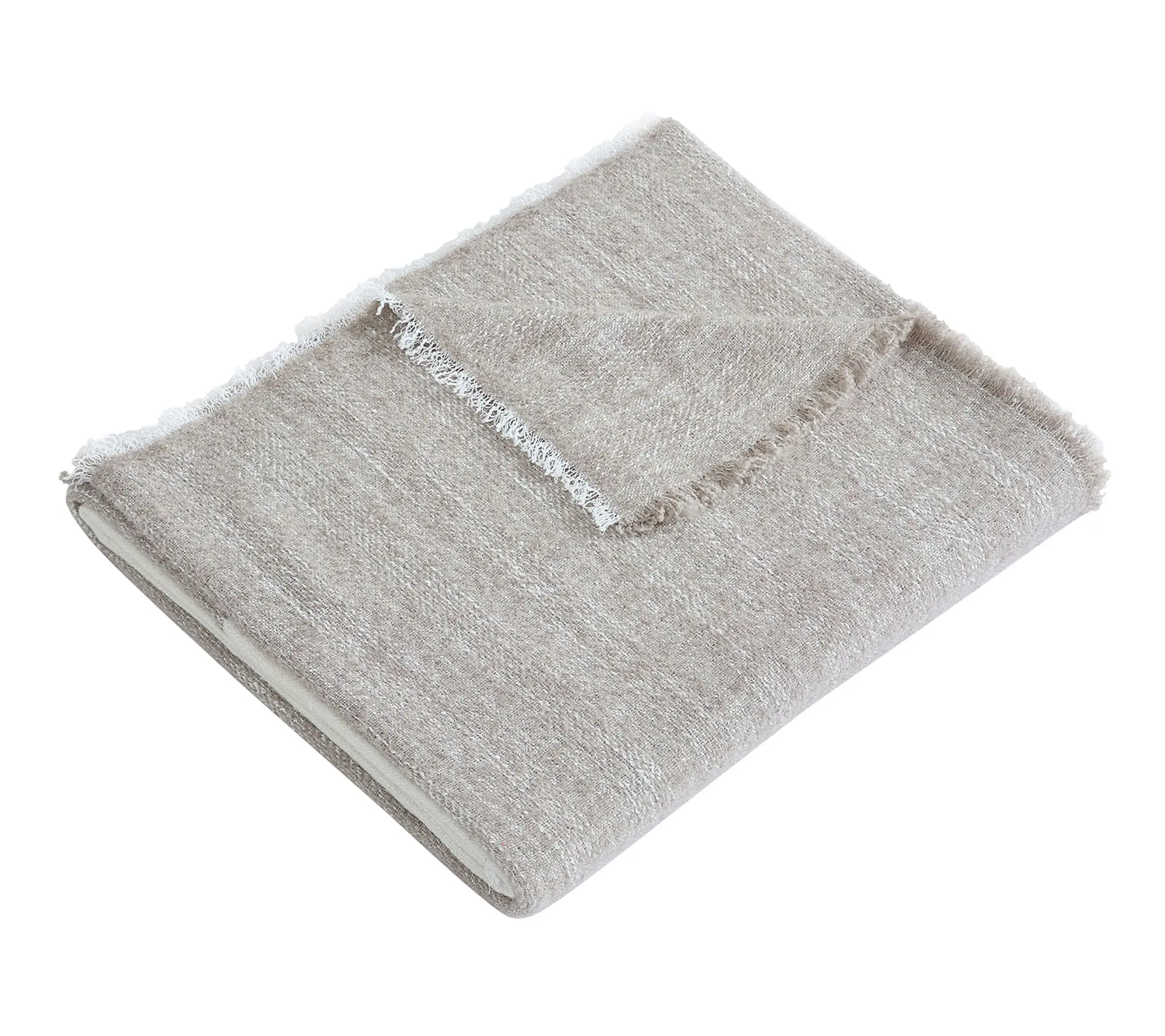 Palm Aire Ventura Beige 50" x 70" Woven Throw Blanket