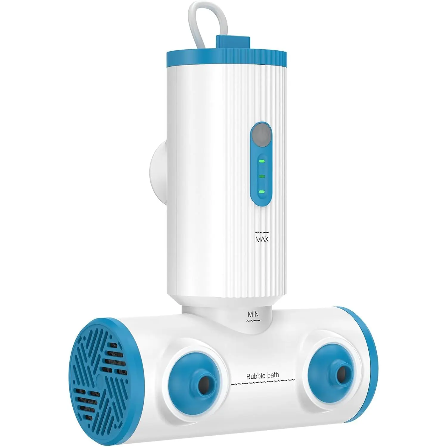 SERFORY Cordless Bath Jet for Tub, Portable Bathtub Spa Dual Jets, Rechargeable Bath Massager with Bubble & Jet Modes, 2 Speed Settings, IP67 Waterproof, Suction Cup Mount for Home Spa Relaxation