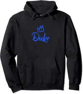 Duke the King / Blue Crown & Name for Men Called Duke Pullover Hoodie - Clairelilli Shop 33B09TWQX9VN