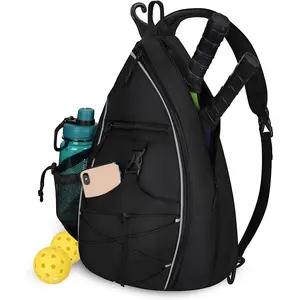 Pickleball Bag for Women,Mens Pickle ball Backpack,Lightweight Sling Bag with Fence Hook,Large Capacity,Safety Pocket