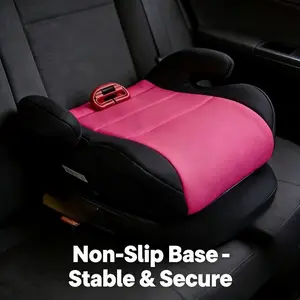 2026 New Car Booster Seat for Ages 3-12, One-Piece Anti-Collision Design, Wide Side Wings for Stability, Eco-Friendly Breathable Fabric, Easy Installation for Safety on the Go