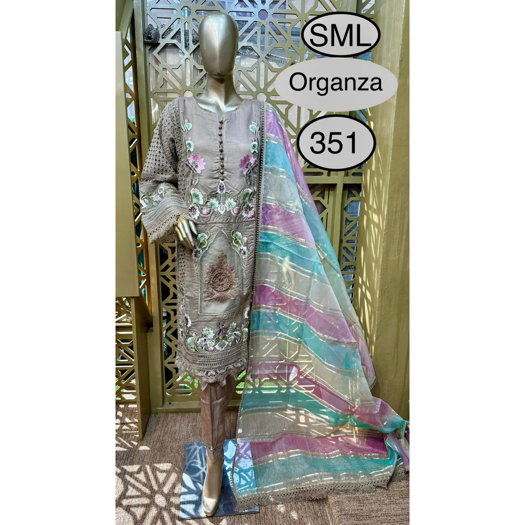 Luxury Organza Party Wear – 3-Piece Suit