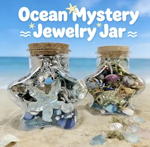 Jollyhit Ocean Mystery Jewelry Jar – 24PCS Beach & Sea Themed Jewelry Set | Summer Aesthetic,Sea Life Jewelry, Perfect Summer Gift，Vacation Must-Have, Cute Gift summerwins