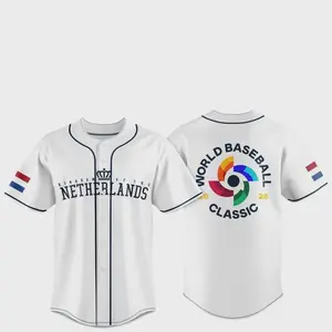 Netherlands Britain Team 2026 World Baseball Classic Jersey Print Multicolor - white - full size Adult and Youth
