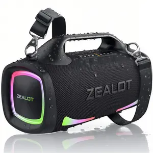 ZEALOT Portable Wireless Outdoor Speaker - Waterproof Bluetooth Speaker with 100W Powerful Stereo Sound & Deep Bass,Big speaker,24000mAh Long Battery Life|RGB Lights, EQ, PD Fast Power Bank, TF/USB/AUX | Ideal for Home, Outdoor,Camping, Party, Pool,Gift