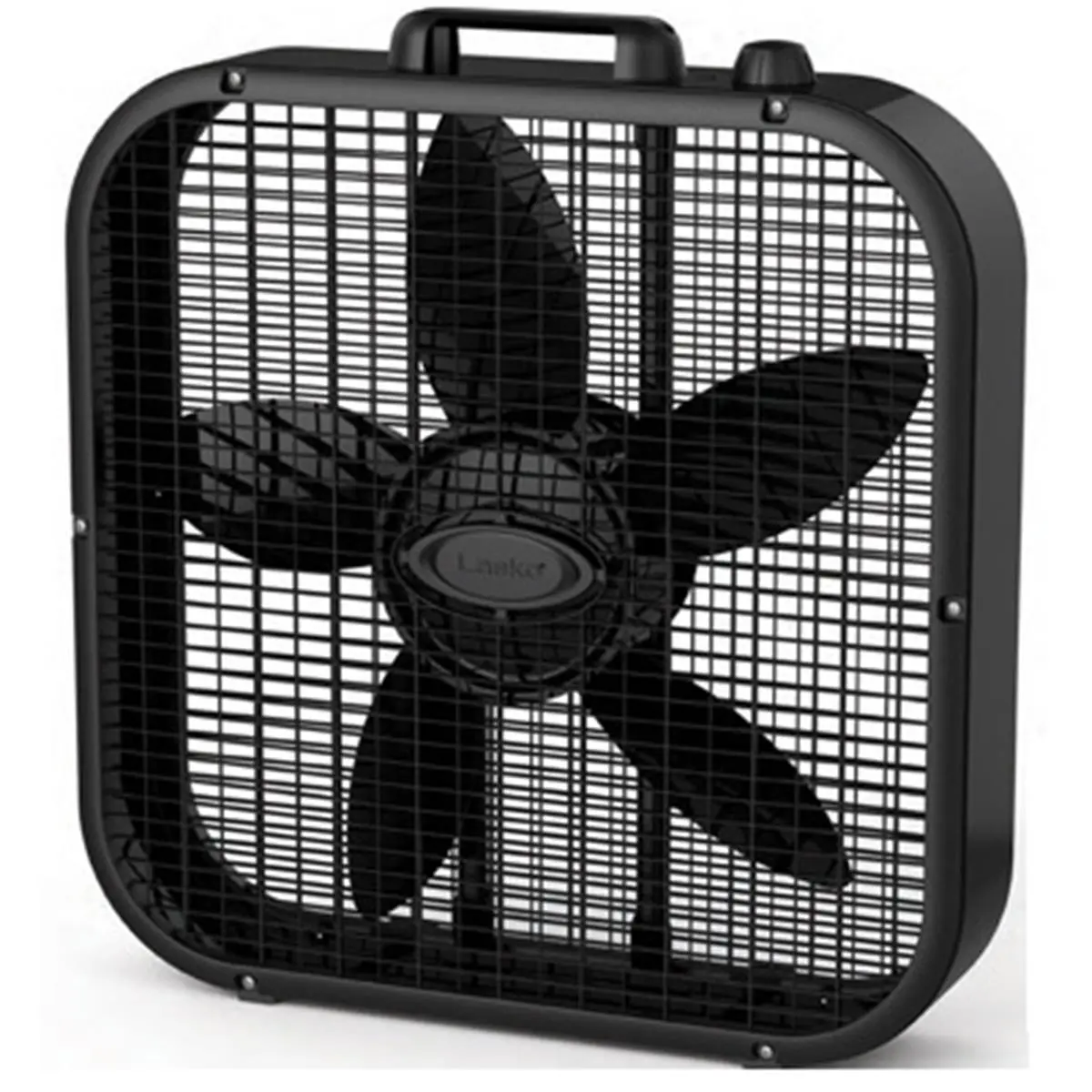 212 MAIN 20 in. Black Indoor Box Fan - 3 Quiet Adjustable Speeds, Safety Fuse, Top-Mounted Controls, 21.5 x 4.44 x 22.56 in, 9 lbs Home Appliance for Bedroom Cooling