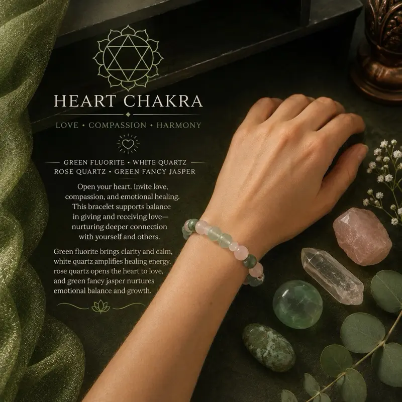 HEART CHAKRA BRACELET~SELF LOVE~COMPASSION~REBIRTH