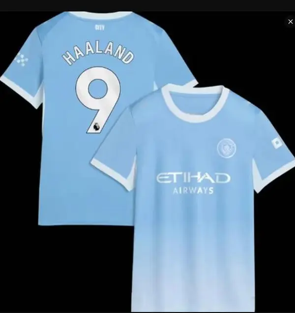 No.9 Haaland Blue White Soccer Jersey – Premium Full Print Football Shirt, Breathable Athletic Wear