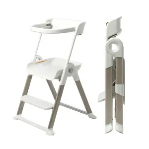 BOON PIVOT Toddler Tower White - Folding Toddler Step Stool for 18m-4yrs Old, Montessori Learning Stool with Non-Slip Feet & Easy Storage Design
