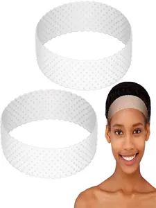 2 Pcs Silicone Wig Grip Band, Snatch Proof No Slip Headband, Elastic Fixed Gripper Holder for Men Women, Sports Yoga ()