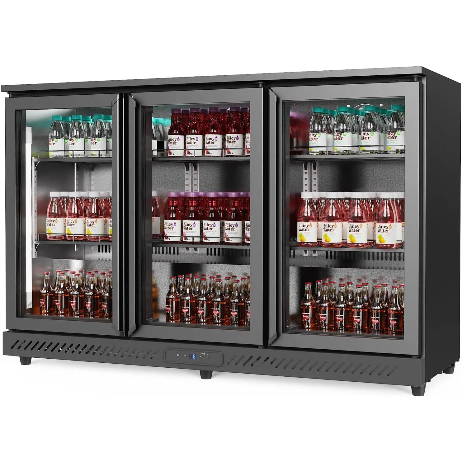 ROVSUN 11.4 Cu.Ft Commercial Back Bar Cooler ETL Certified, Bar Fridge Commercial Beverage Refrigerator w/ 3 Doors LED Digital Temperature Control, Drink Cooler for Restaurant Beer Wine Soda