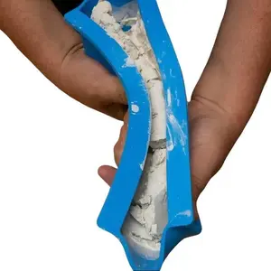 10.5” Ez Clean Flexible Drywall Mud Pan-Soft Silicone-Ez Squeeze Grip-Stretches-Non-Stick-Rust Proof-Durable Cleaning