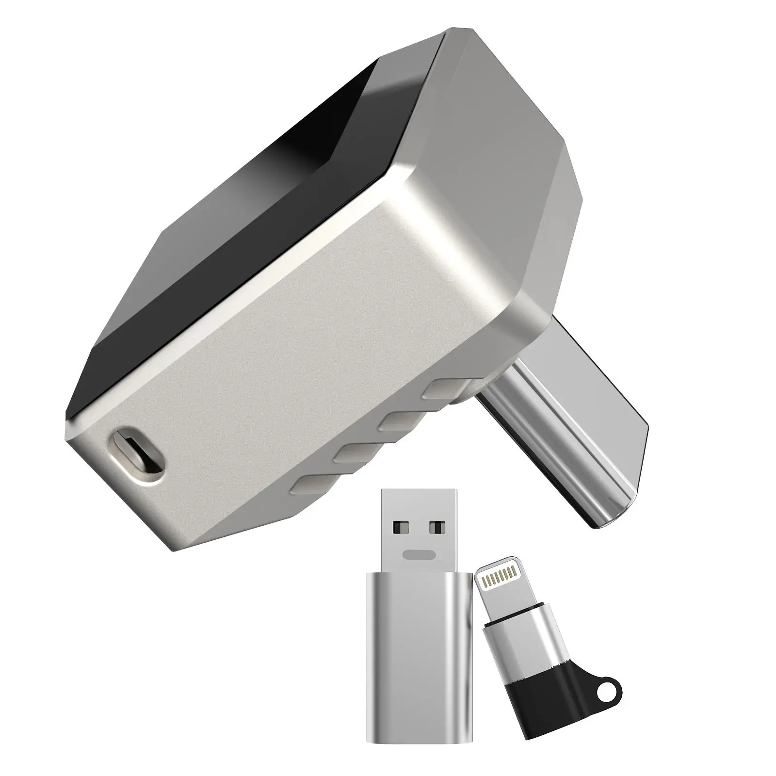 USB-C external solid-state hard drive, solid-state flash drive, high-speed transmission, mini Type-C drive, small and portable for travel, equipped with USB and LS adapters, suitable for iPhone series, computers, tablets and other devices