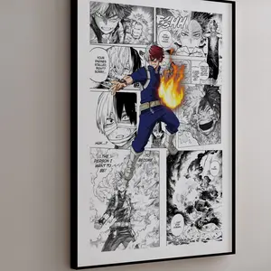 Shoto Todoroki - Curated Manga Panels Poster