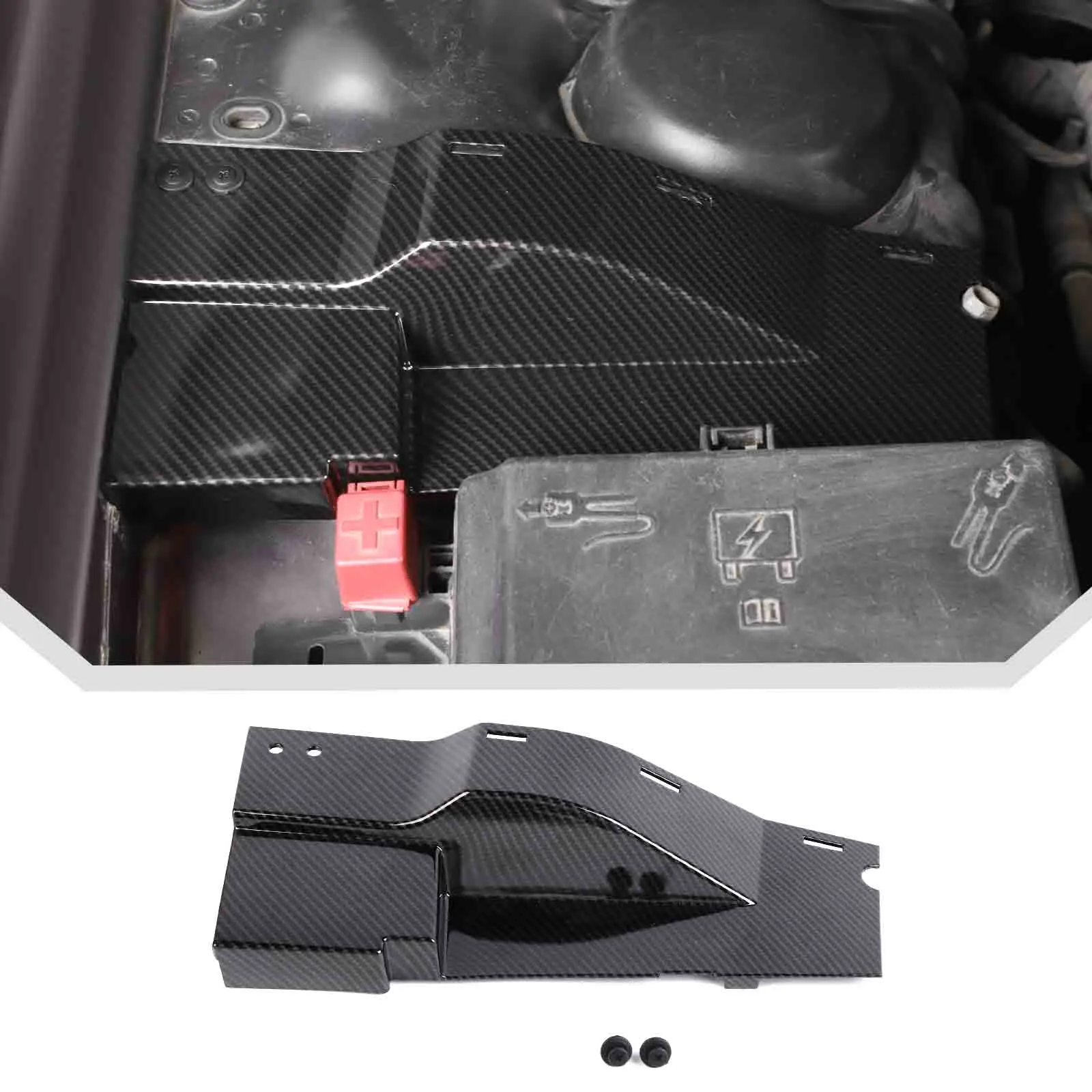 ABS Engine Side Wire Dust Cover Trim Decoration, Perfect-Fit Exterior Door Protector Automotive Accessory for 2011+ Dodge Charger & 2015+ Dodge Challenger