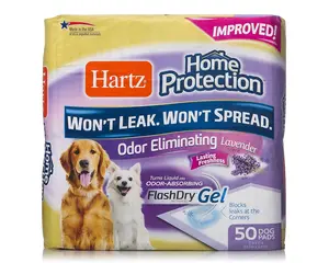 Hartz Home Protection Dog Pads – Odor-Eliminating Lavender Scent – 50 Count – UPC 032700148386