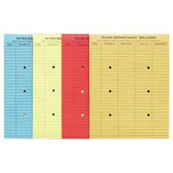 Quality Park Products QUA63576 Standard String-and-Button Inter-Department Envelope, 10in.x13in., Yellow, Routing Aid, Ruled Format, with Visual Acknowledgment of Contents